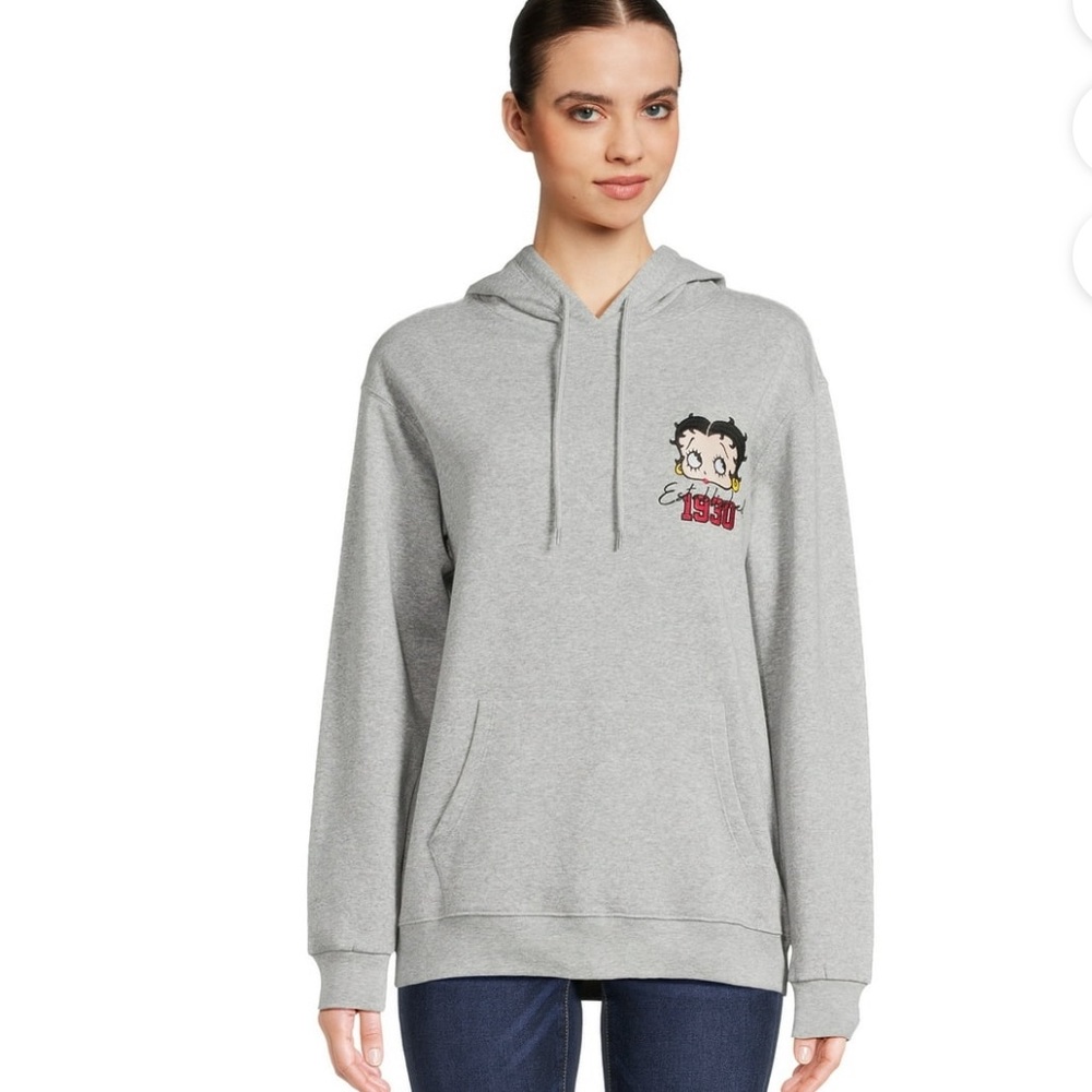 Size Medium Betty Boop Junior’s Pullover Hoodie With Long Sleeves